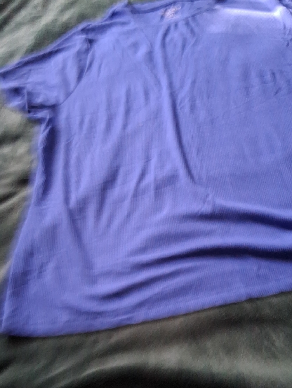 Nine West Royal Blue Short Sleeve Ribbed Tee - Picture 5 of 5
